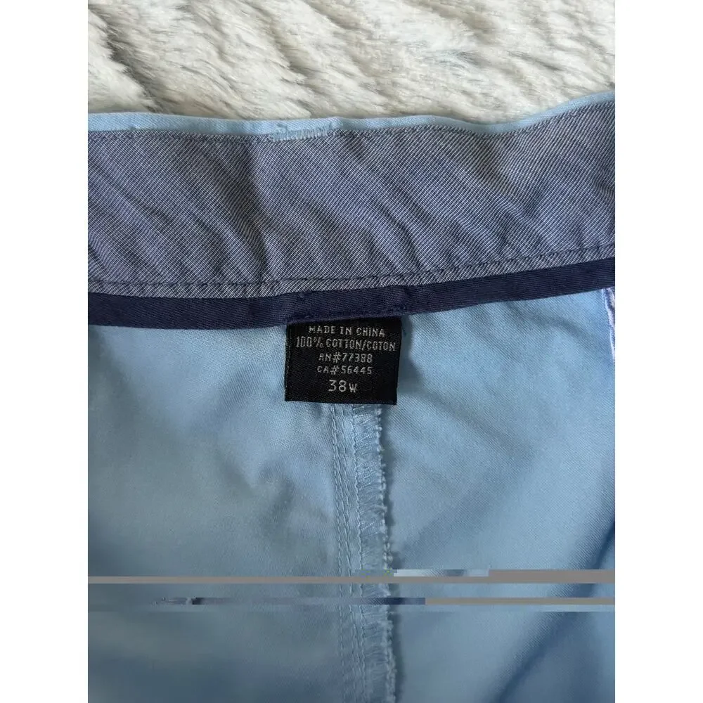 J.Crew Club Short Men Size 38W Light Blue Cotton Chino Preppy Coastal Old Money